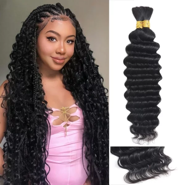 Human Hair Braids - Deep Wave Black